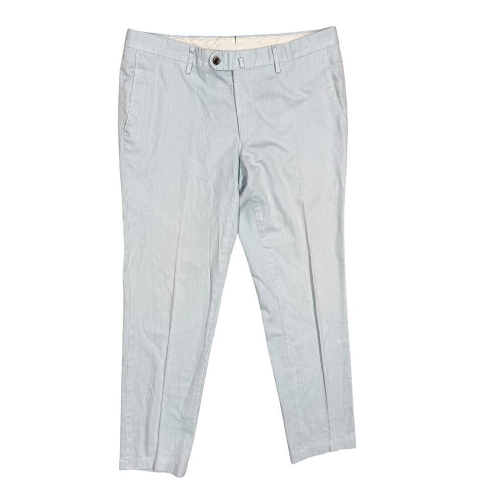 Echizenya Cotton Linen Trousers Made in Japan Light Blue Pants Mens 34x28